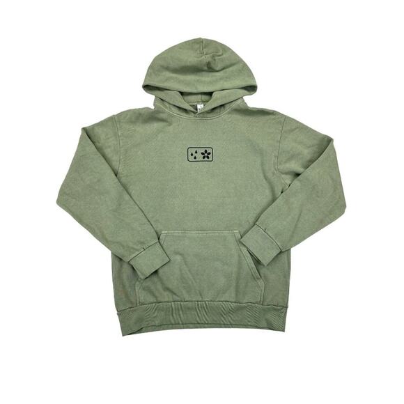 Lane Seven "No Rain No Flowers" Hoodie in Green - Picture 1 of 2